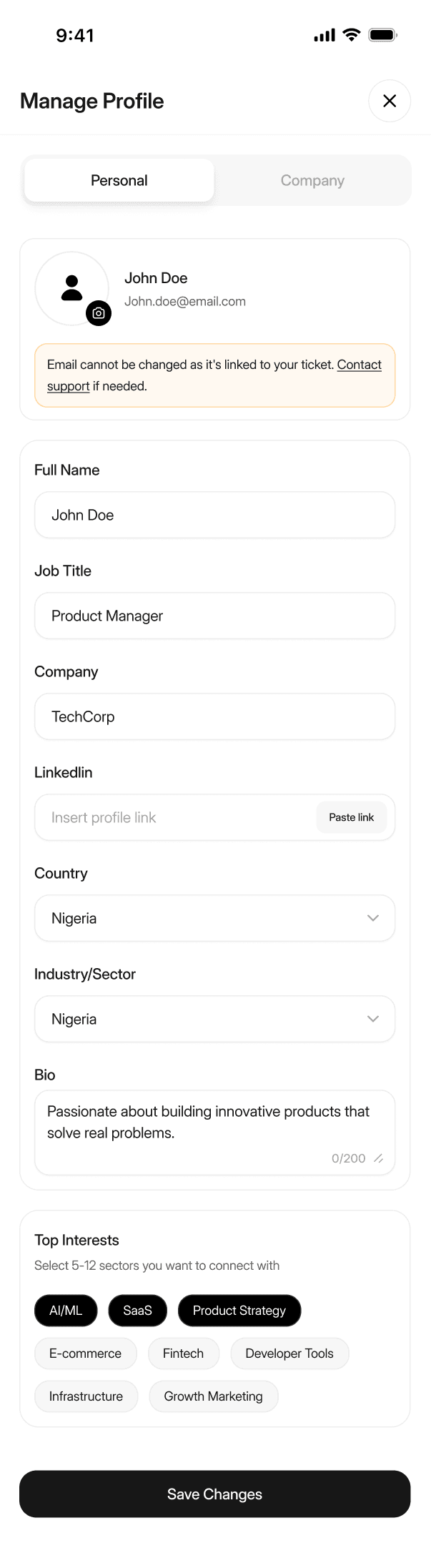 Personal Profile Management